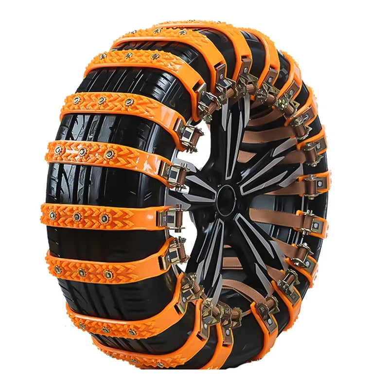 Universal Adjustable Snow Tire Chains for Cars - Anti-Slip Tire Straps and Accessories