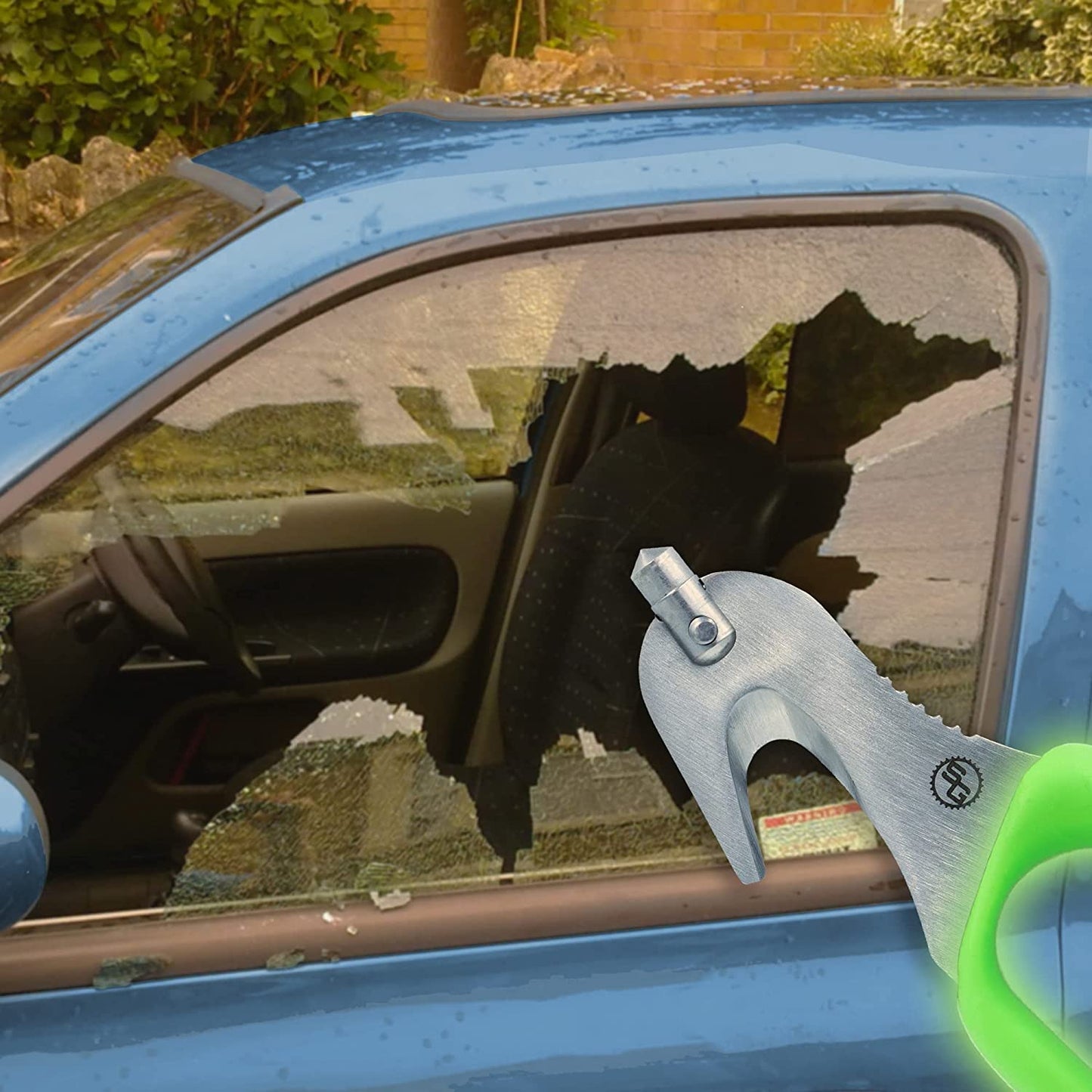 Supervizor XT Auto Emergency Rescue Escape Tool - Seatbelt Cutter & Window Glass Breaker Hammer Survival - Mounts Right to Your Sun-Visor! Pack of 2
