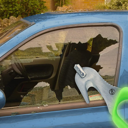 Supervizor XT Auto Emergency Rescue Escape Tool - Seatbelt Cutter & Window Glass Breaker Hammer Survival - Mounts Right to Your Sun-Visor! Pack of 2