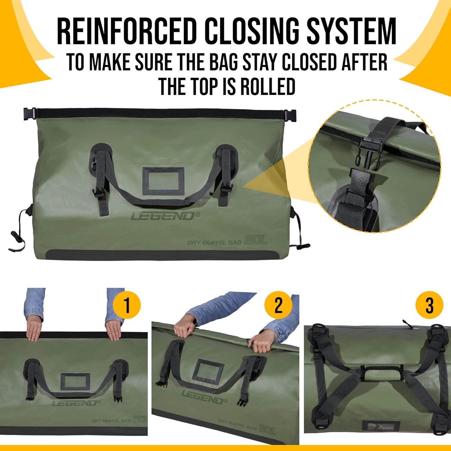 80L Waterproof Duffel Bag 